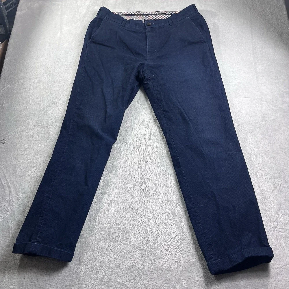 Brooks Brothers Clark Corduroy‎ Dress Pants Men's 36x30* Navy Cotton Pleated